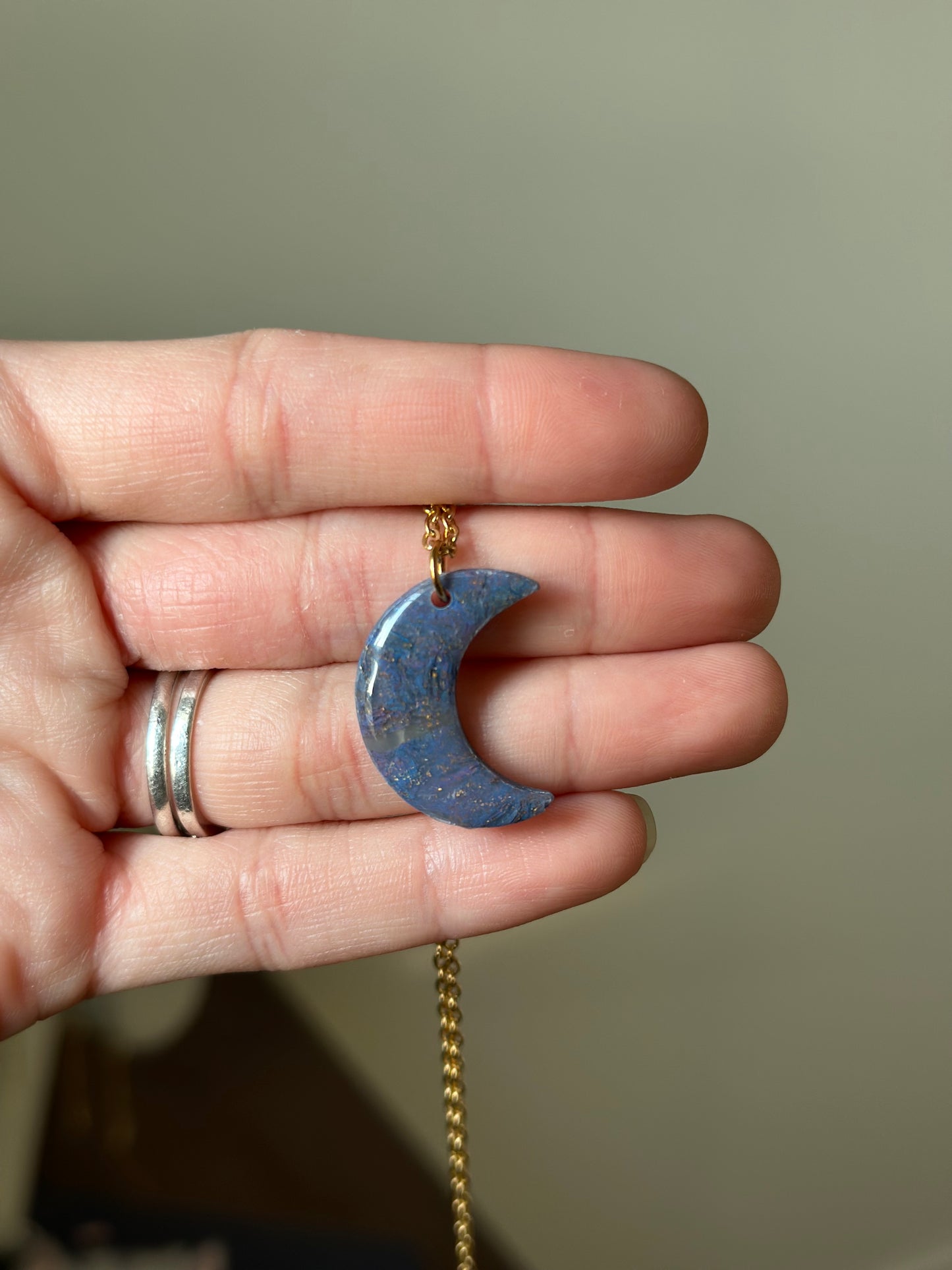 Lapis Lazuli Necklace - Crescent