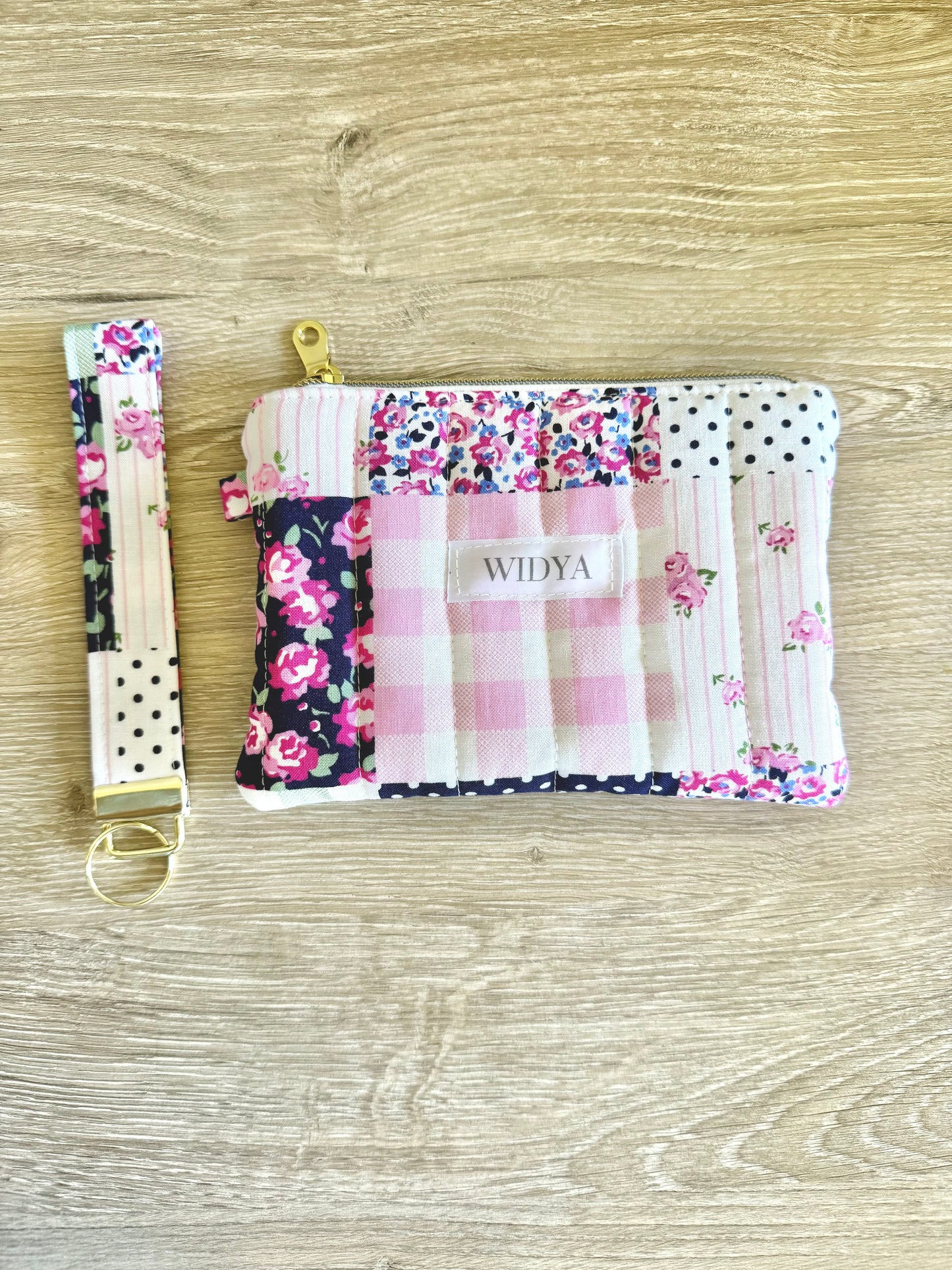 Pink Floral & Vintage Patchwork Small Pouch