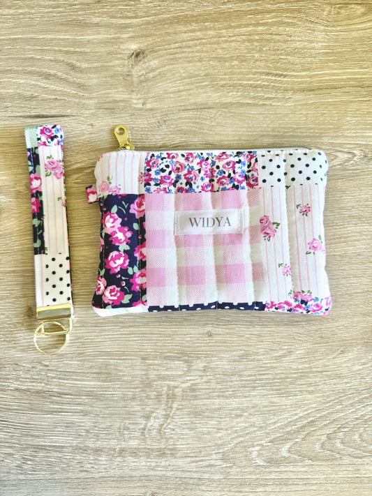 Pink Floral & Vintage Patchwork Small Pouch