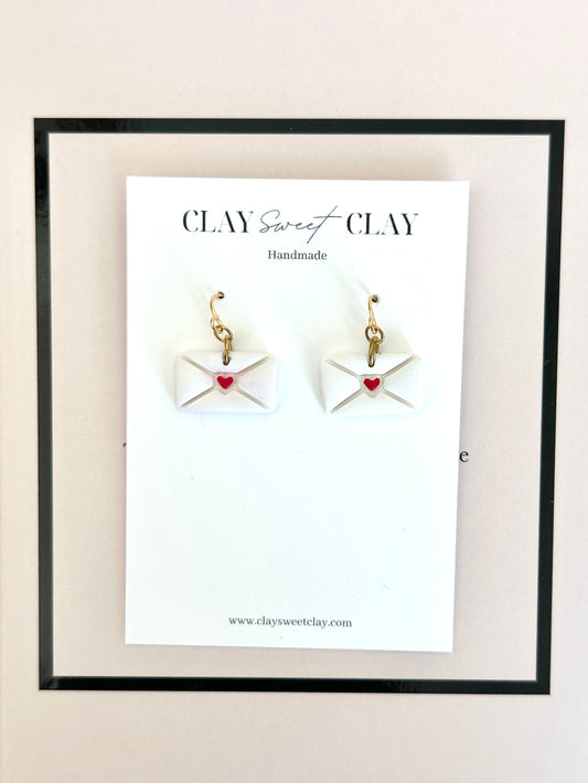 Love Letter Envelope Earrings (Tiny Heart)