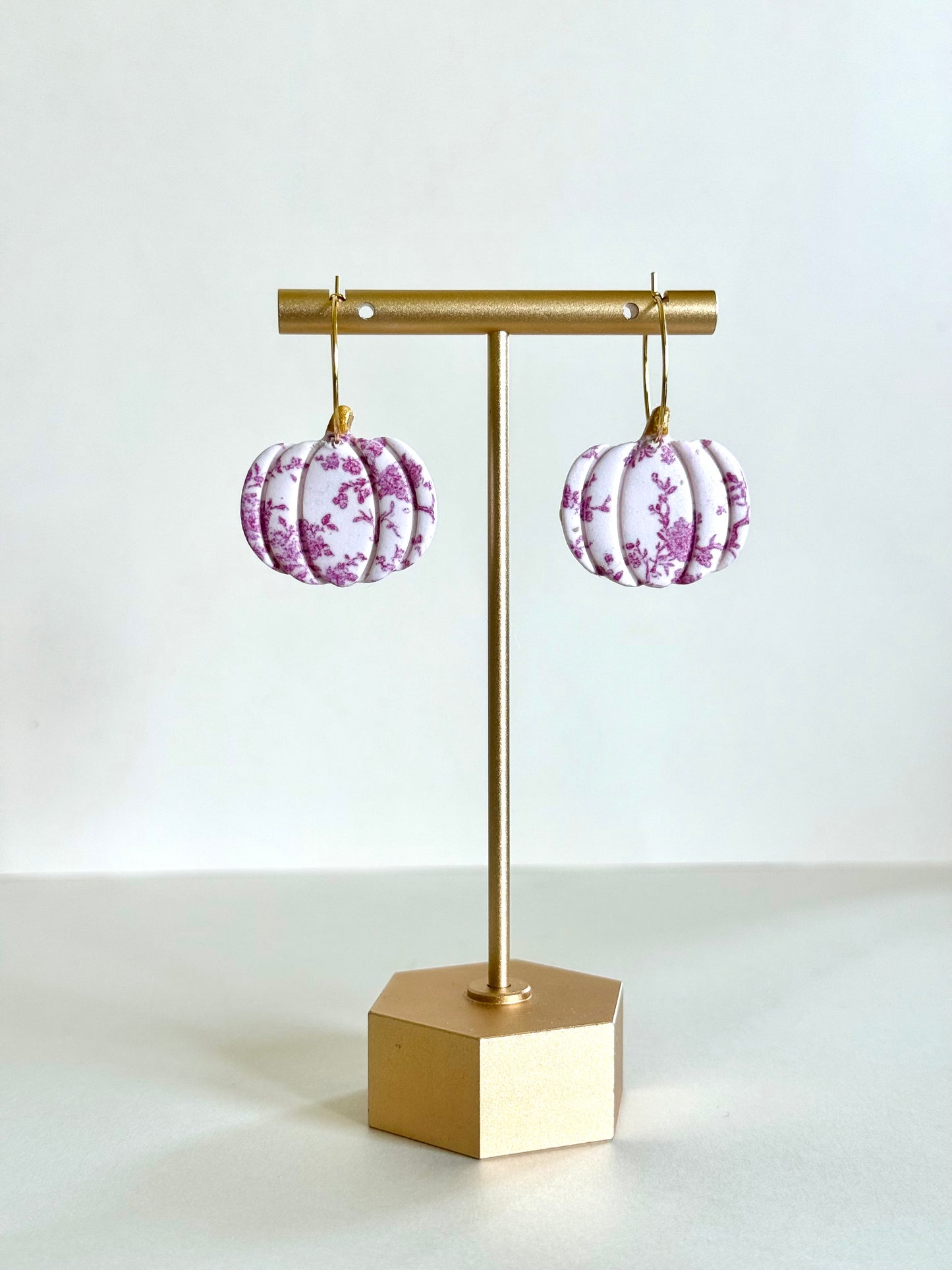 Pumpkin Hoops - Pink Toile