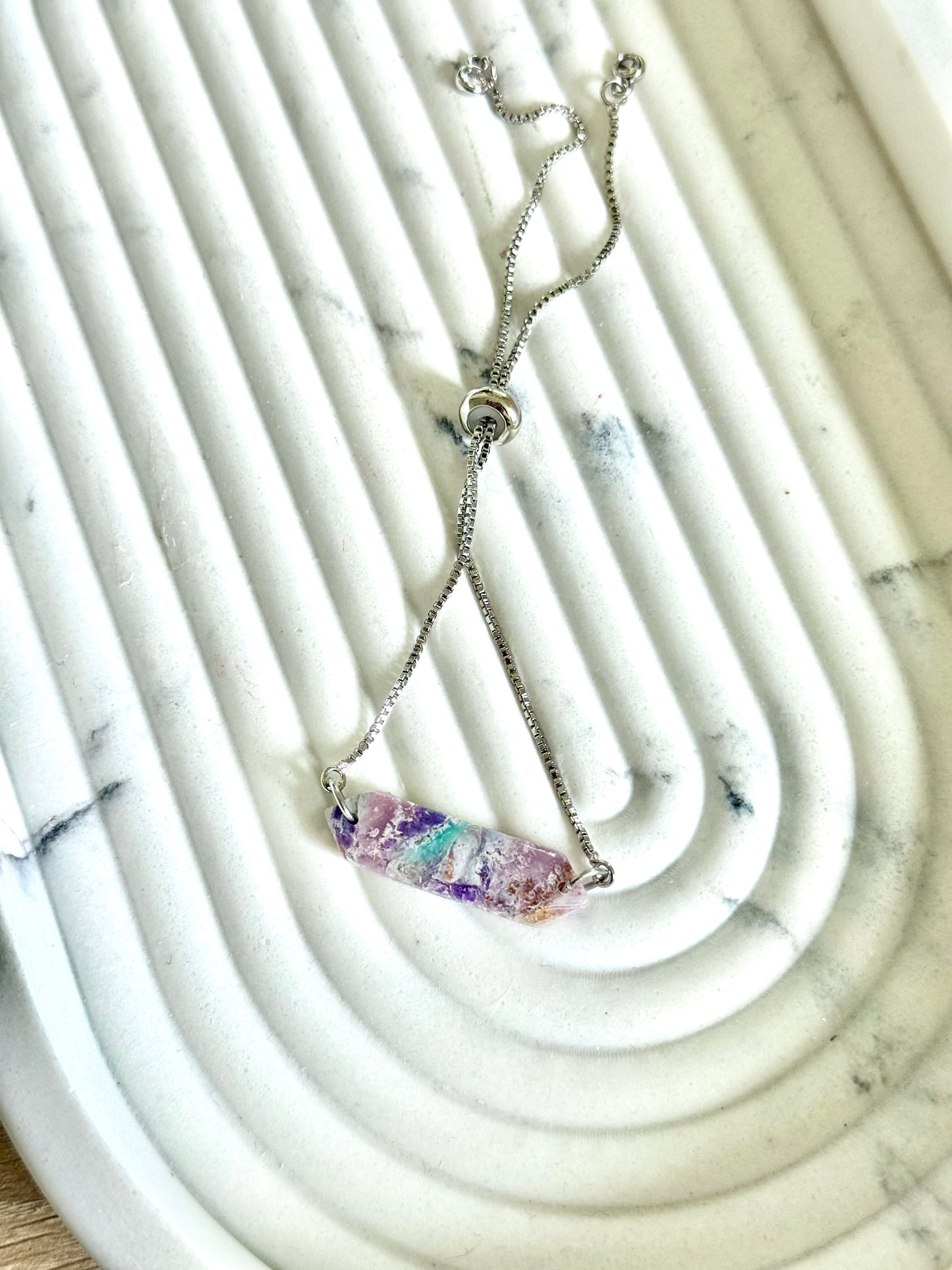 Purple Agate Bracelet - Elongated
