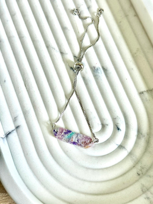 Purple Agate Bracelet - Elongated