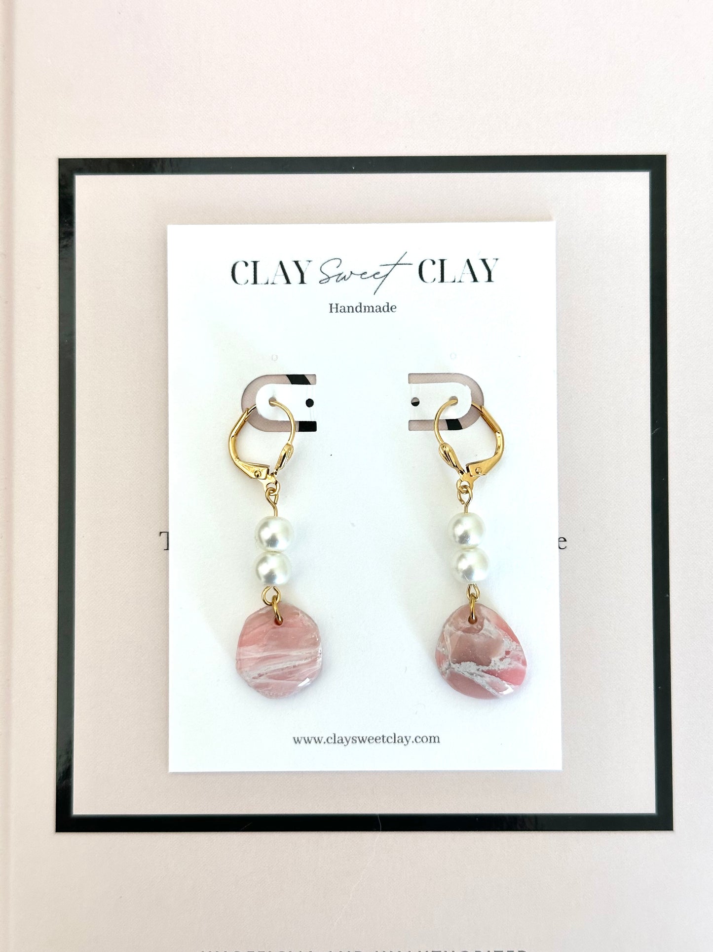 Rose Quartz + Pearl Earrings