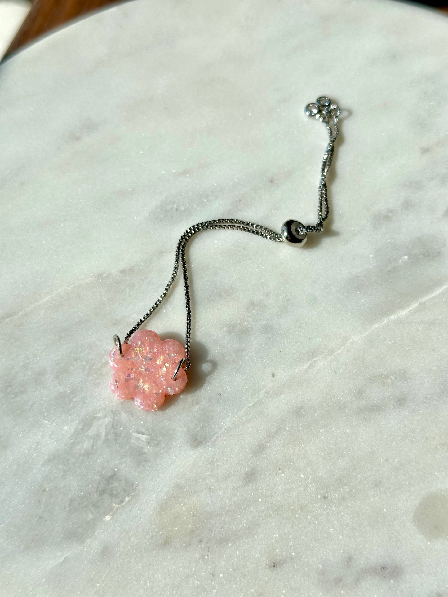 Pink Opal Bracelet - Flower