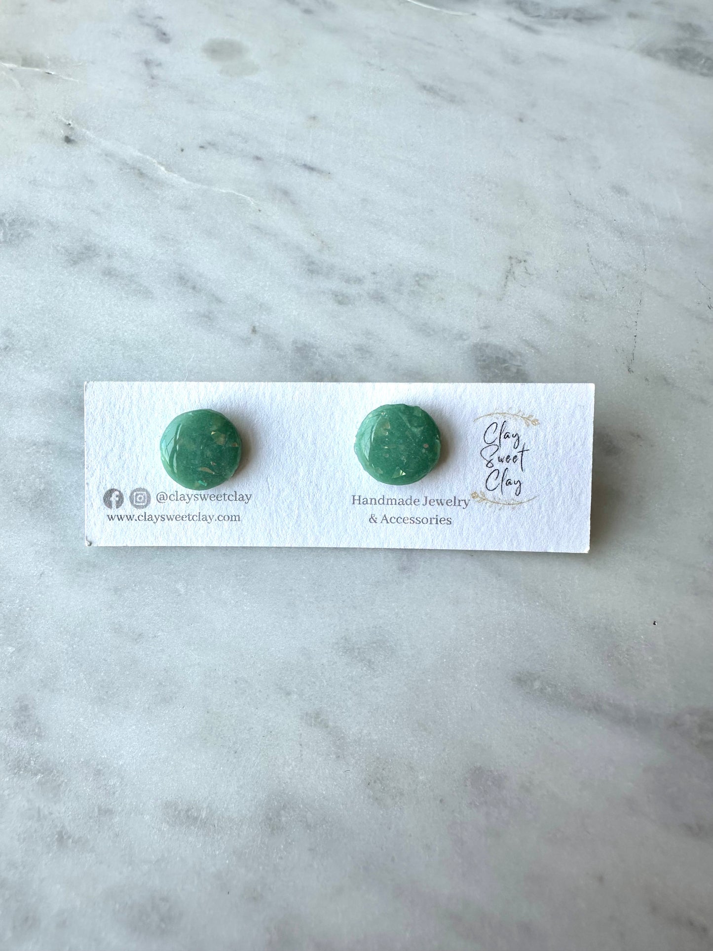 Green Opal Stud Earrings