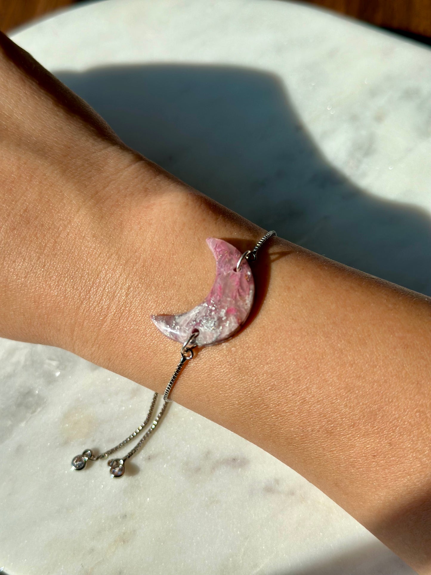 Rose Quartz Bracelet - Crescent