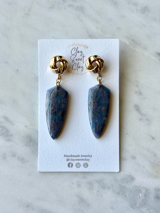 Lapis Lazuli Dangle Earrings - Dagger