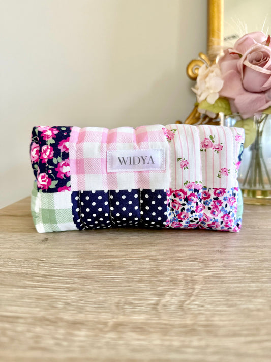 Pink Floral & Vintage Patchwork Travel Pouch