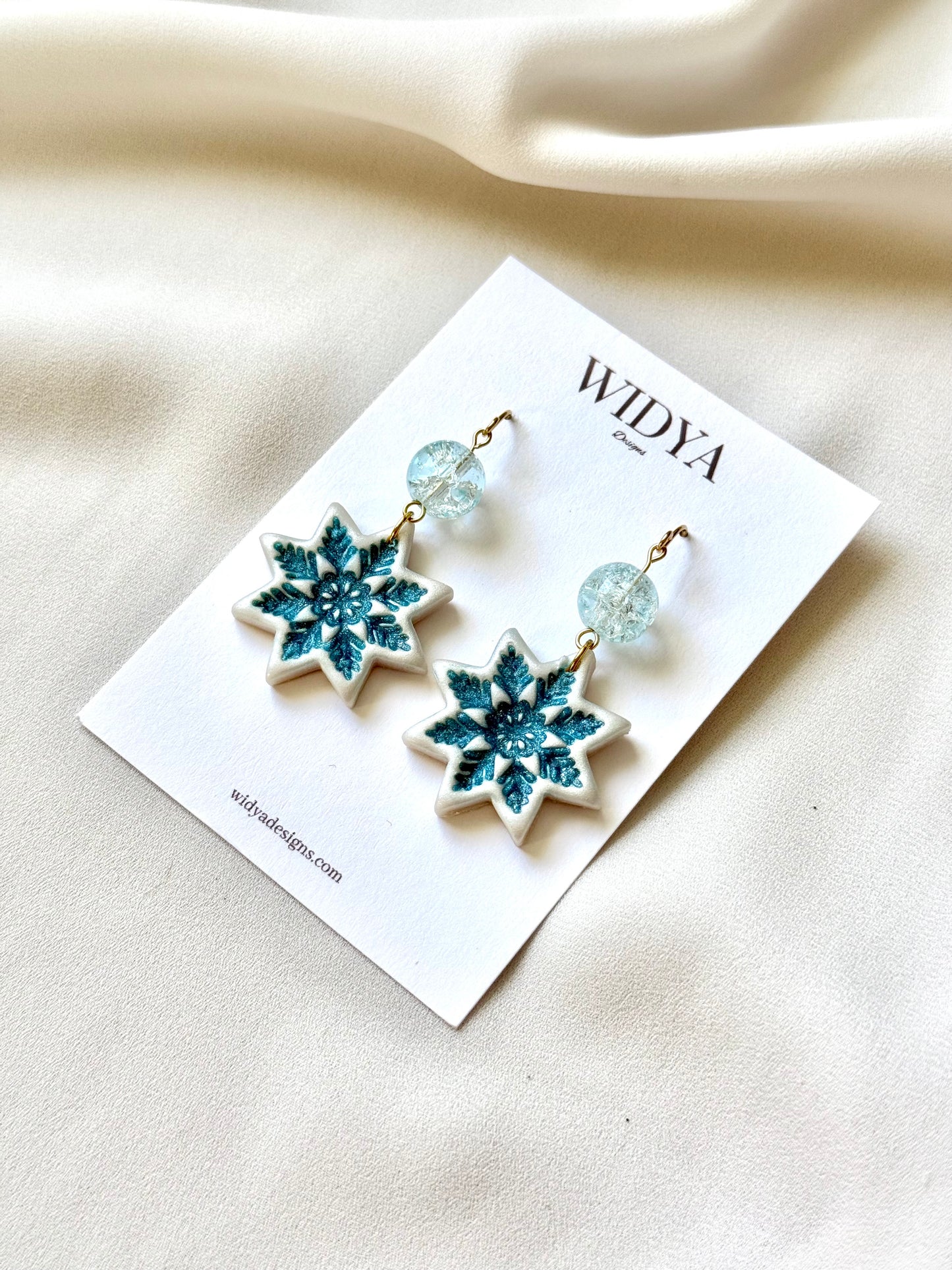 Blue Snowflake Earrings