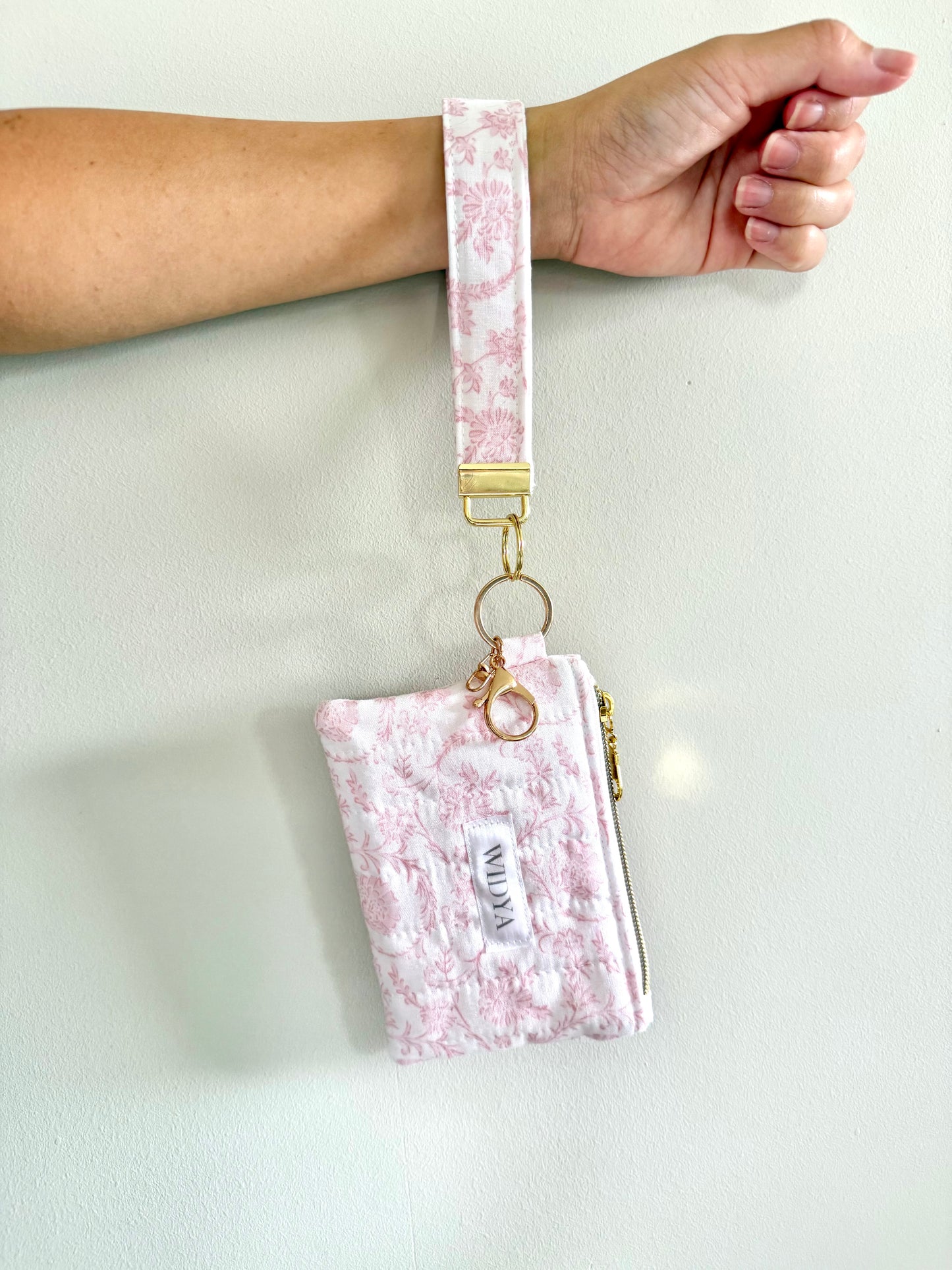 Pink Chinoiserie Keychain Wallet