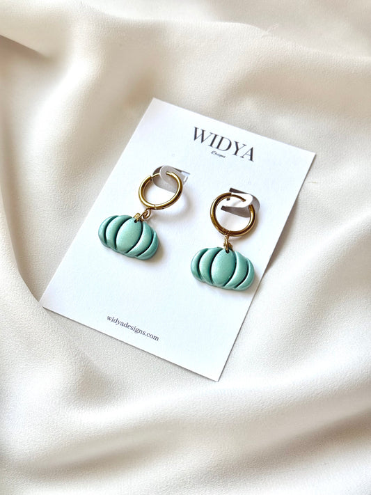 Dainty Pumpkin Huggies - Teal
