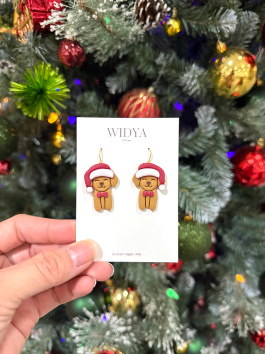 Santa Dog Earrings