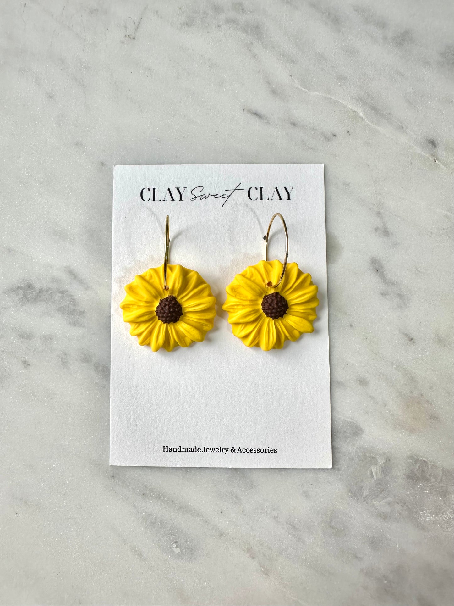 Sunflower Hoop Earrings