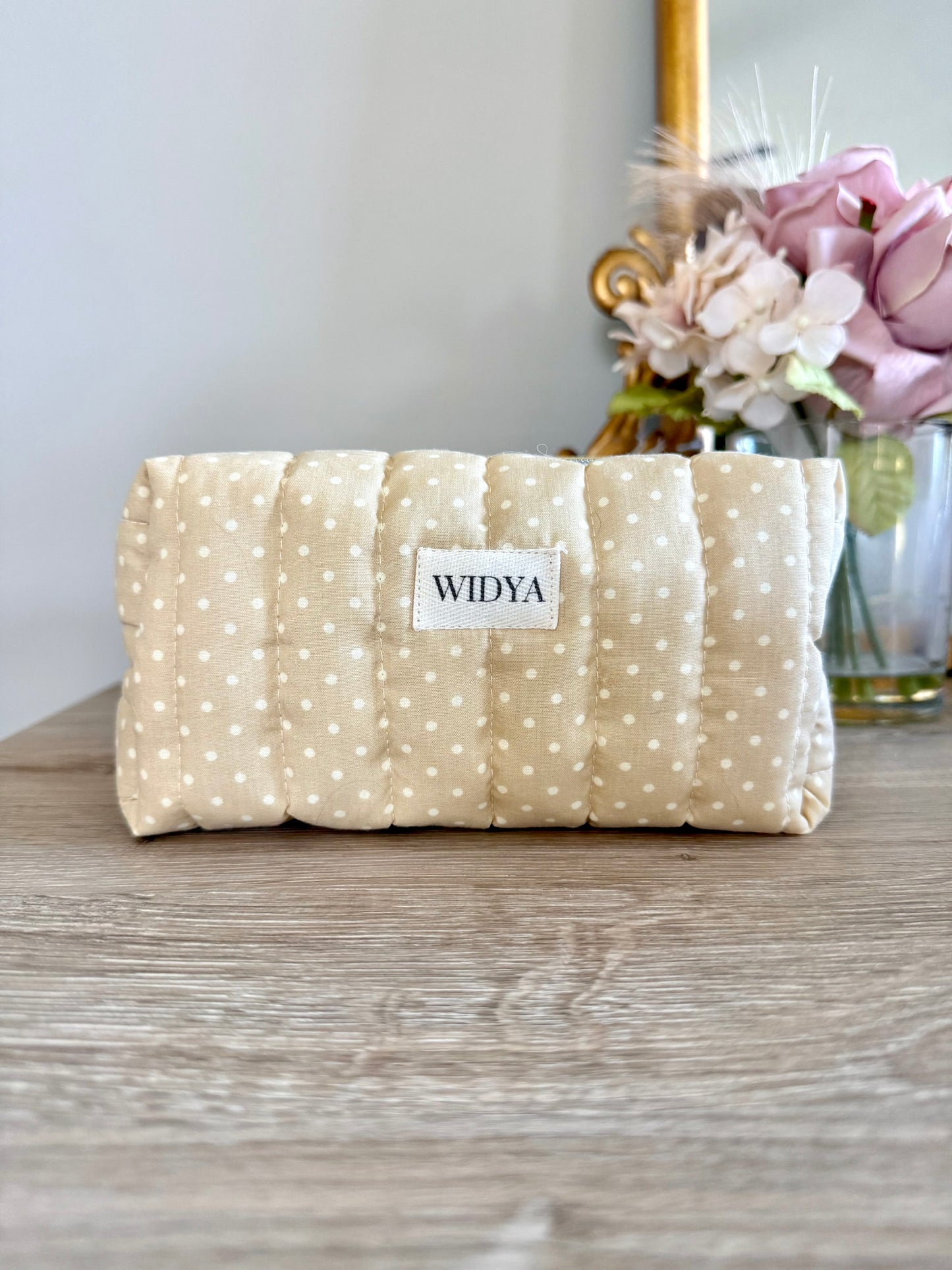 Polkadot Travel Pouch - Brown