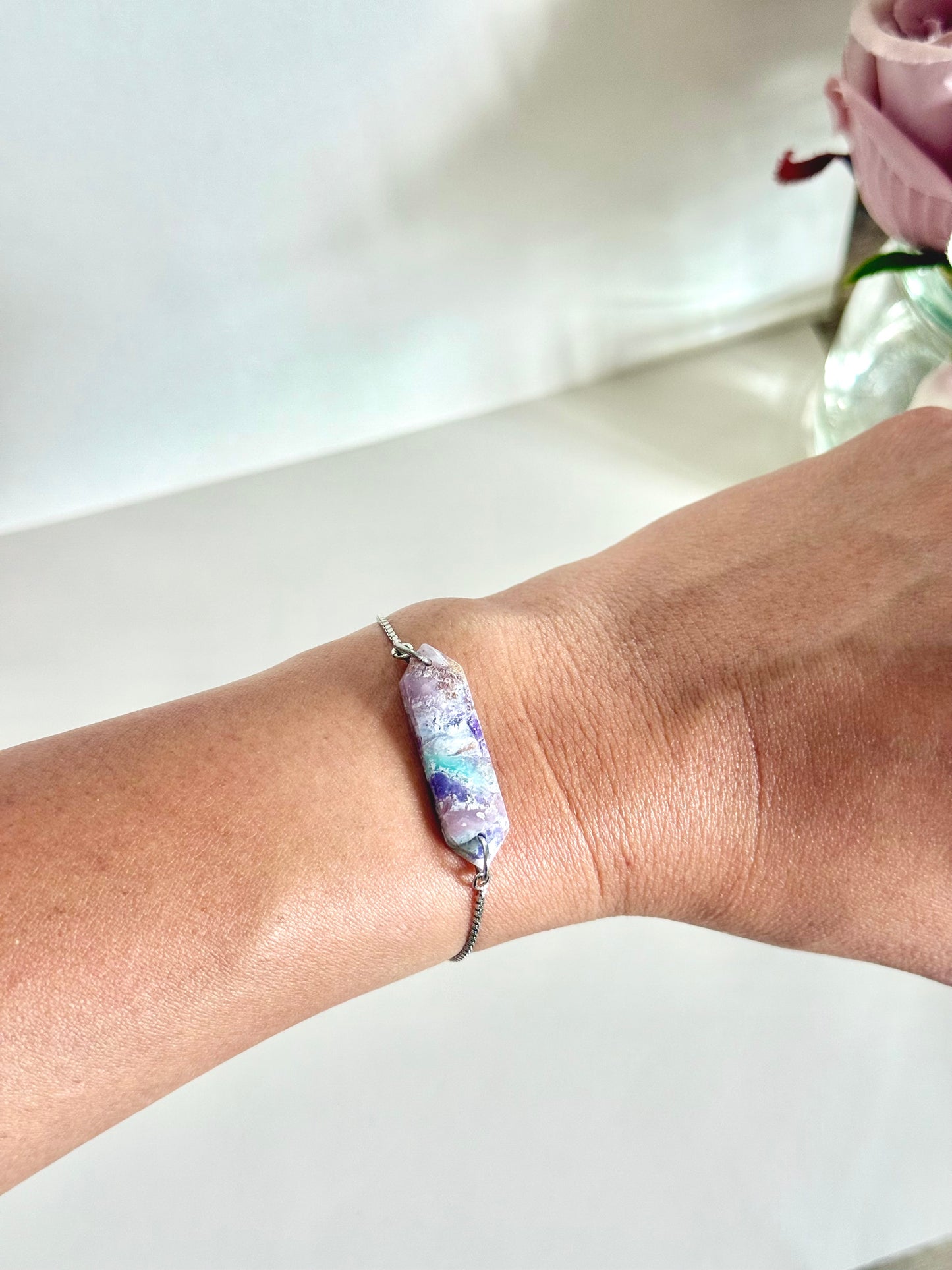 Purple Agate Bracelet - Elongated