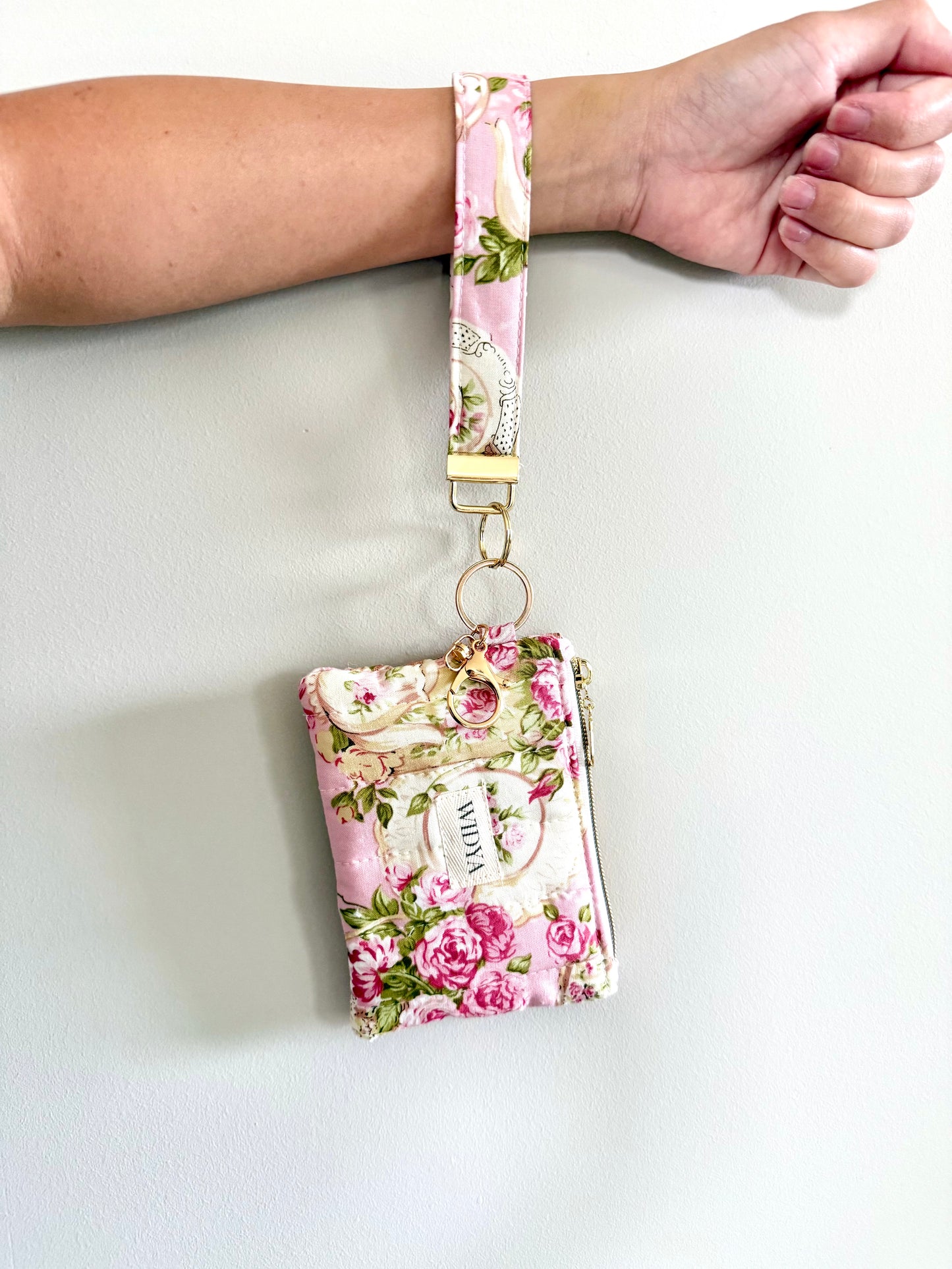 Tea Rose Garden Keychain Wallet