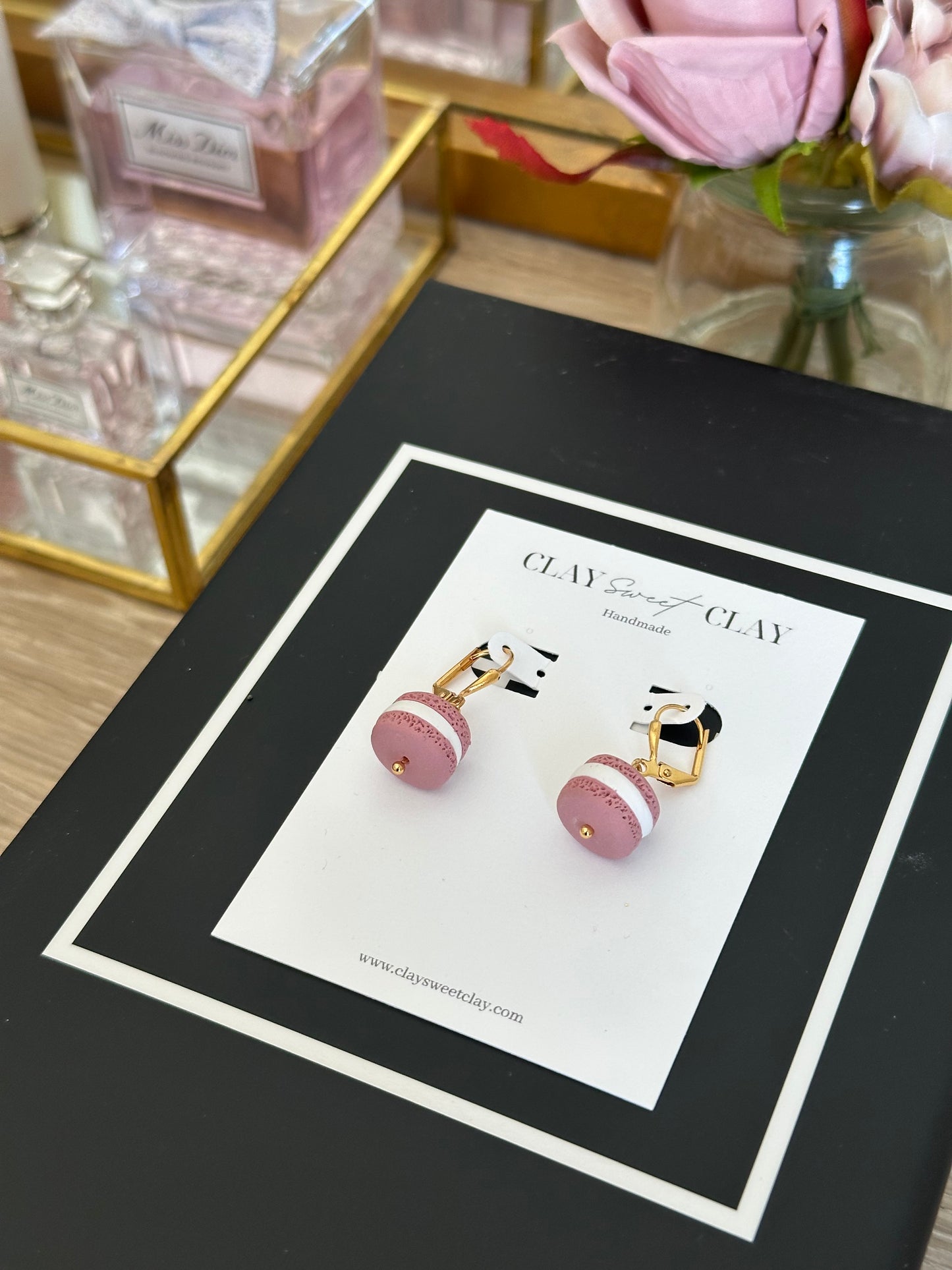 Macaron Earrings - Strawberry