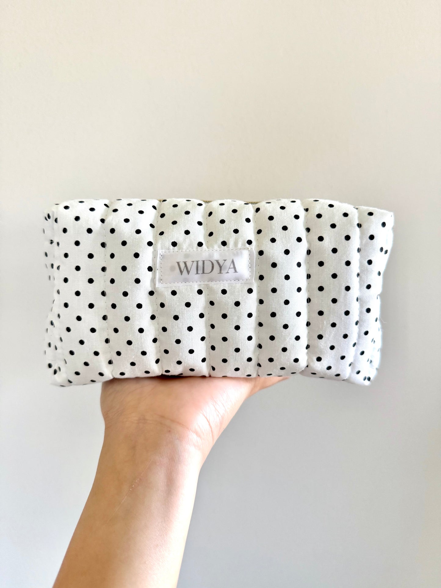 Polkadot Travel Pouch - White