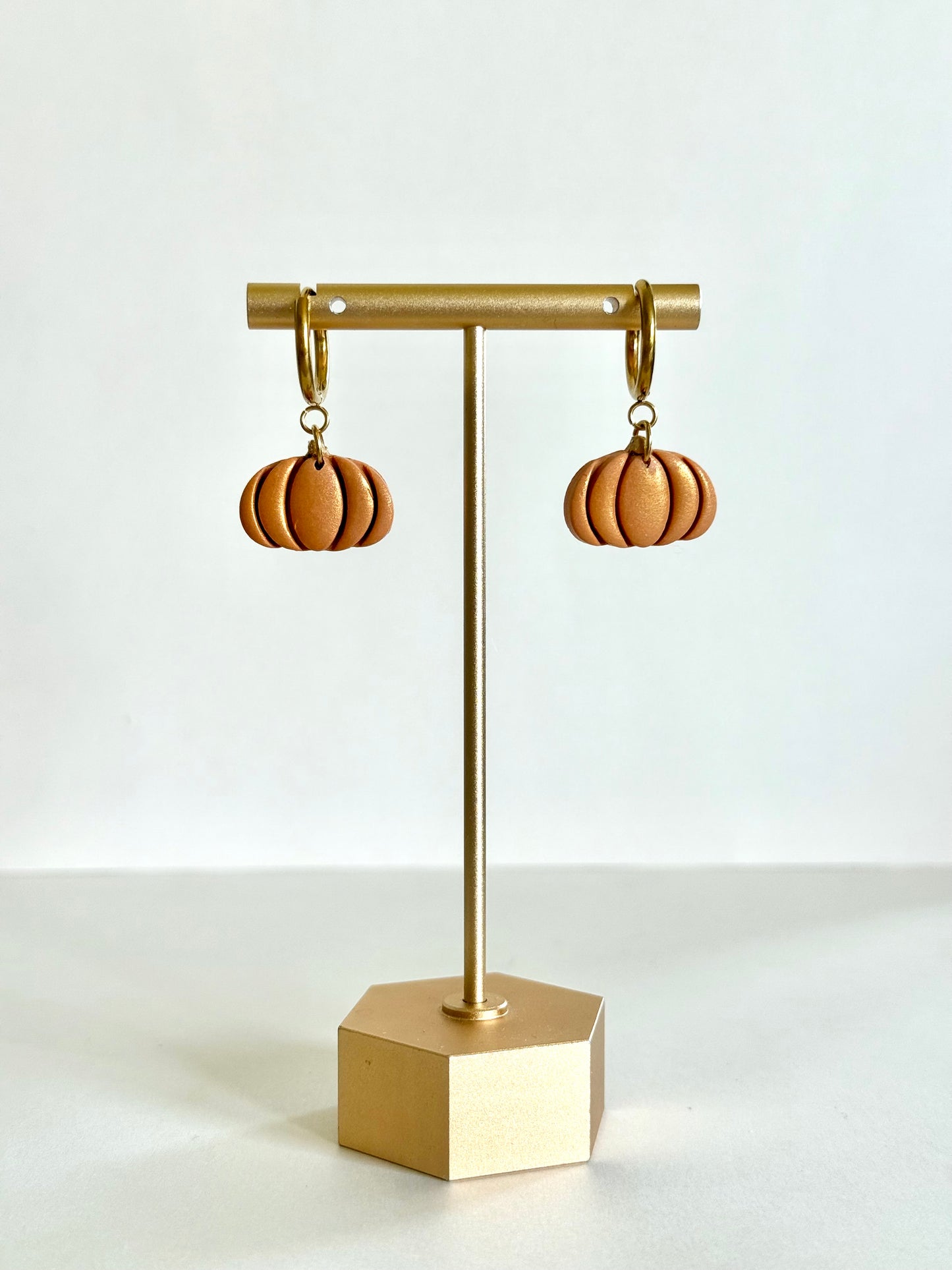 Dainty Pumpkin Huggies - Orange