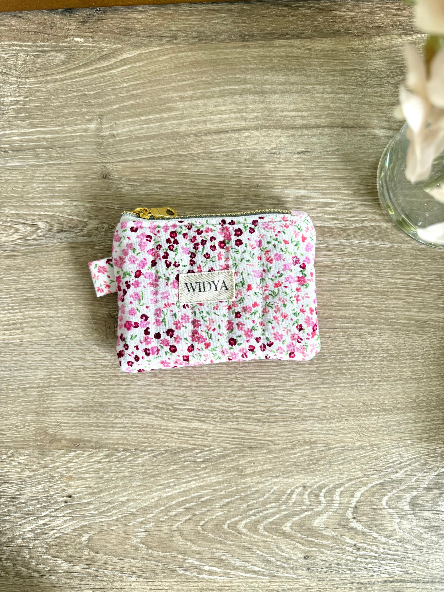 Pink Floral Keychain Pouch
