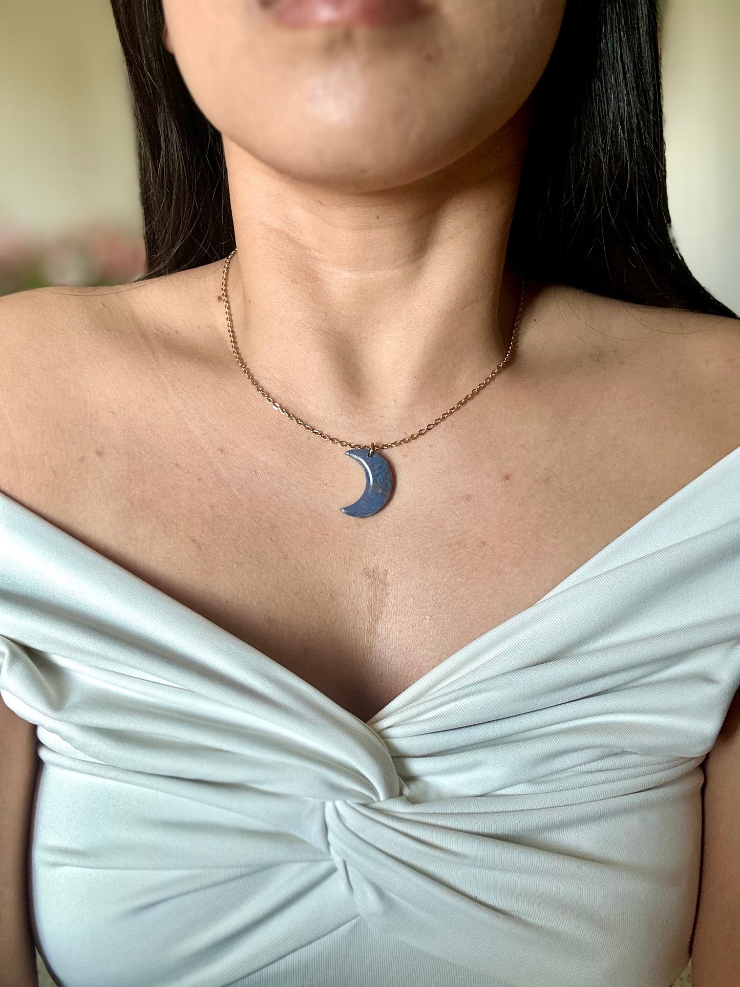 Lapis Lazuli Necklace - Crescent