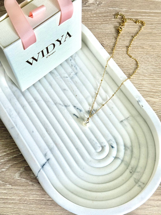 Heart Printed Pearl Necklace