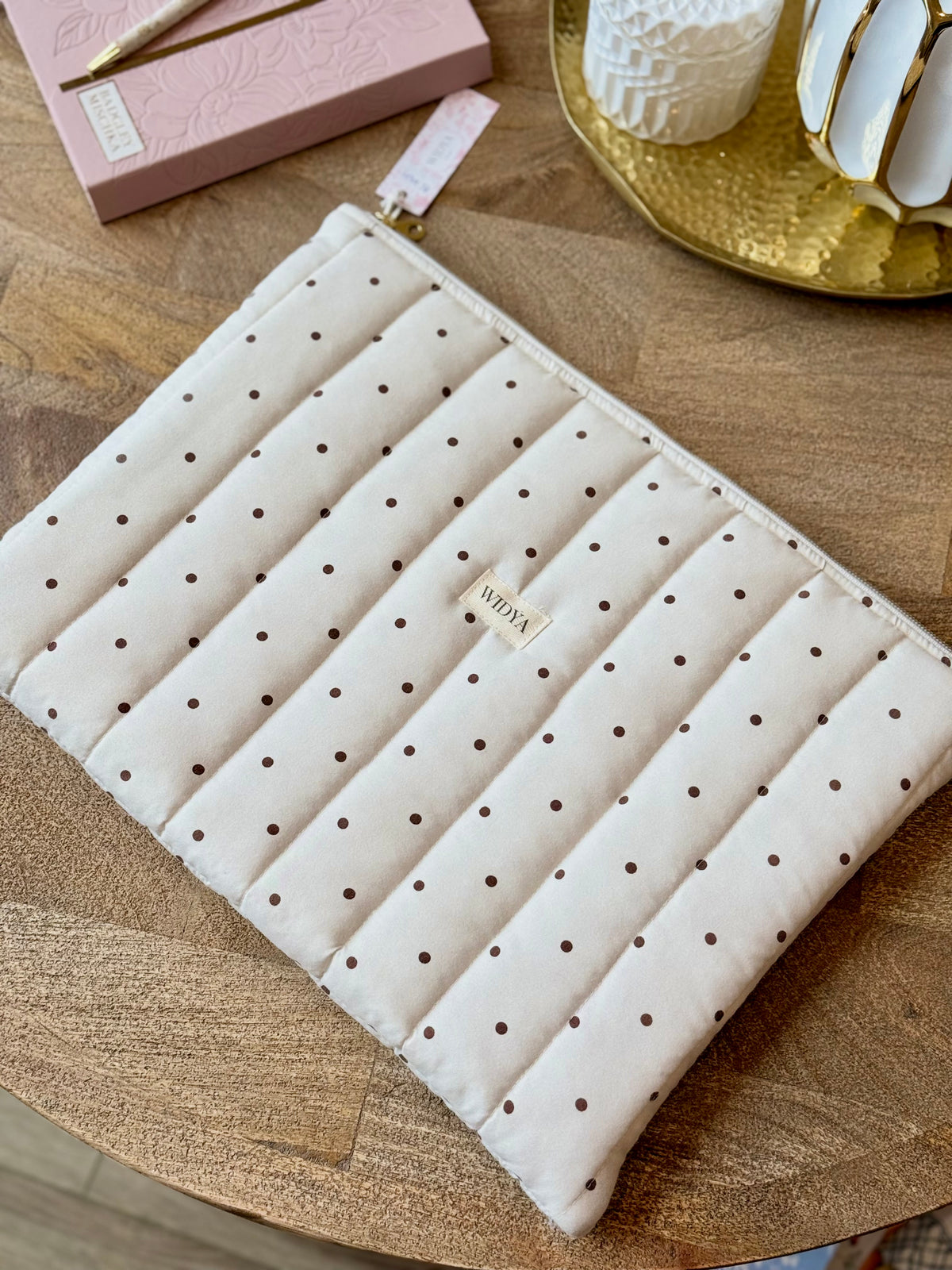 Brown Polkadot Laptop Sleeve