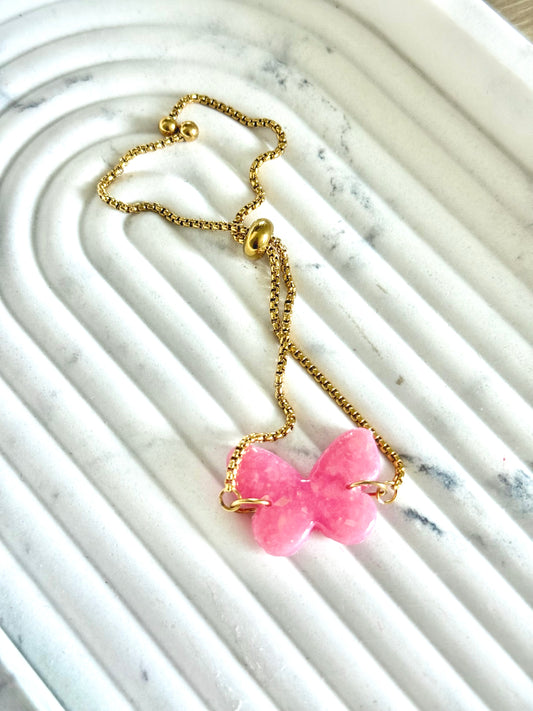 Pink Opal Bracelet - Butterfly