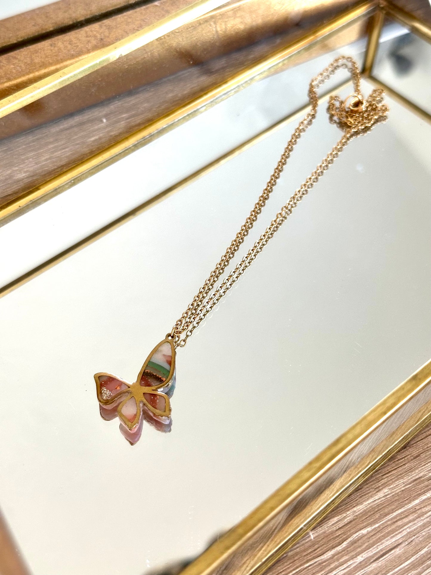 Agate Necklace - Butterfly