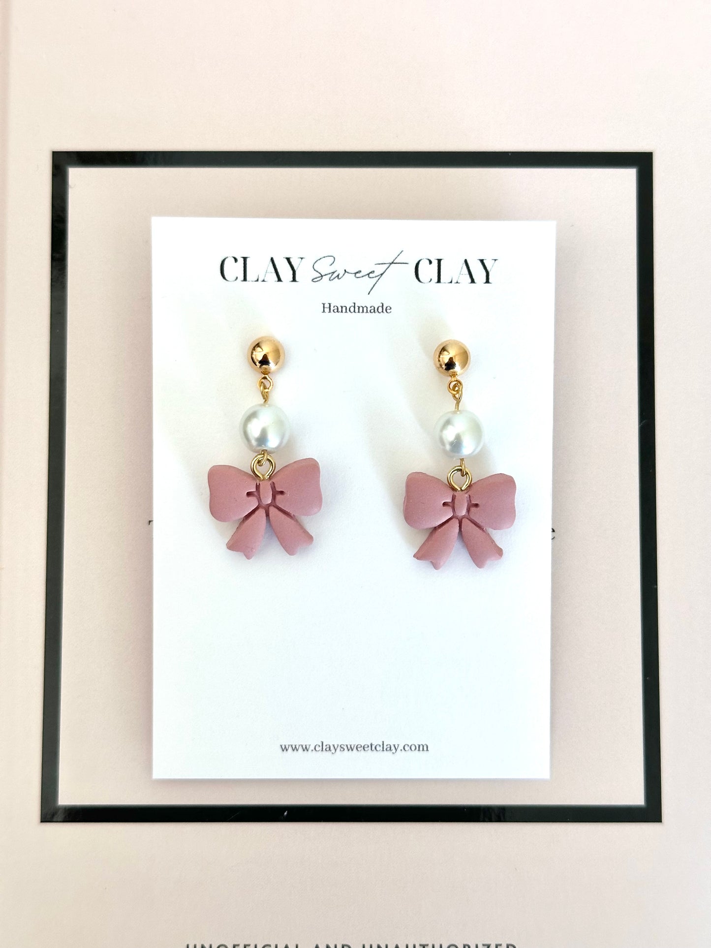 Coquette Bow Earrings - Dusty Pink