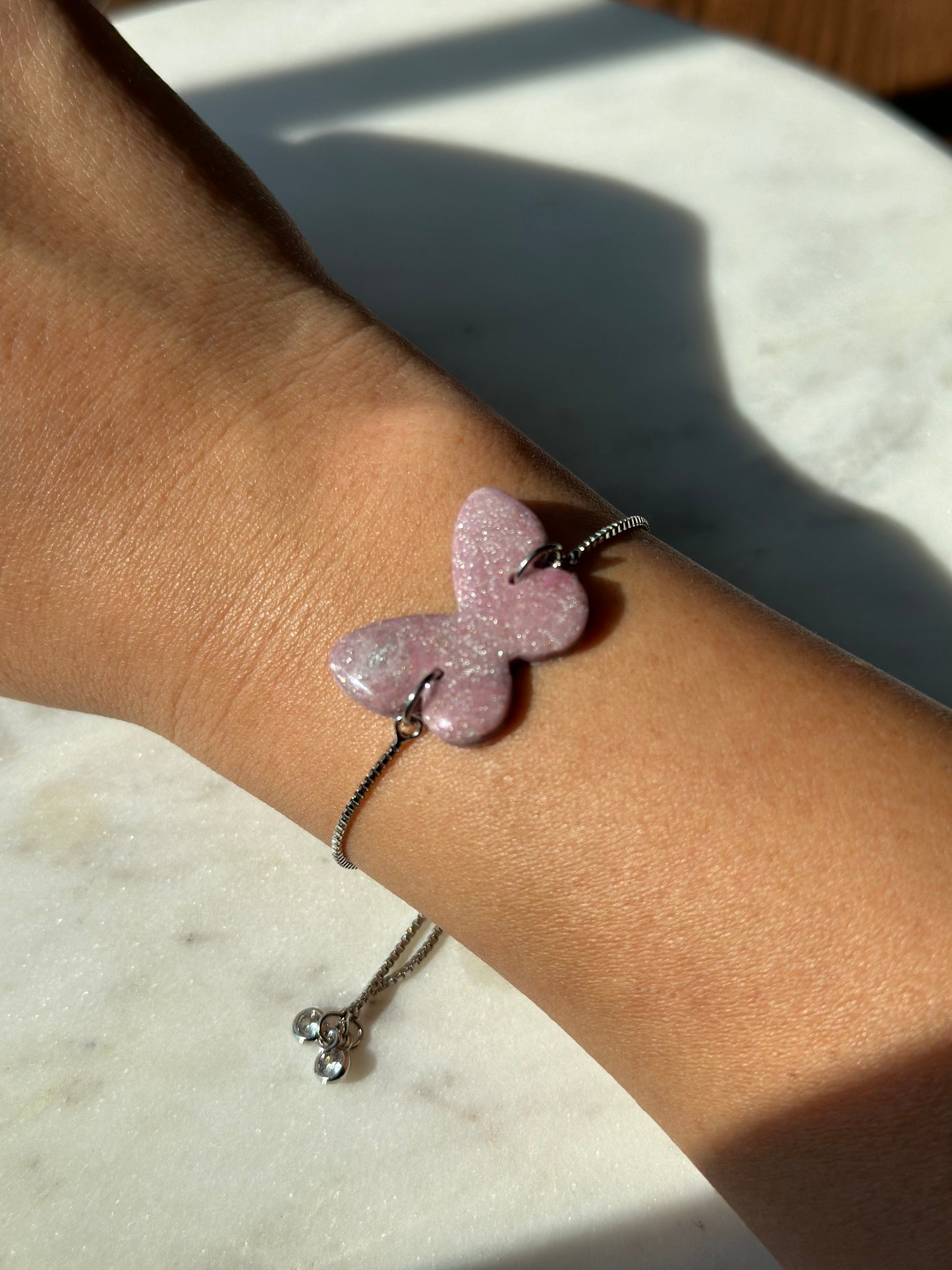 Rose Quartz Bracelet - Butterfly