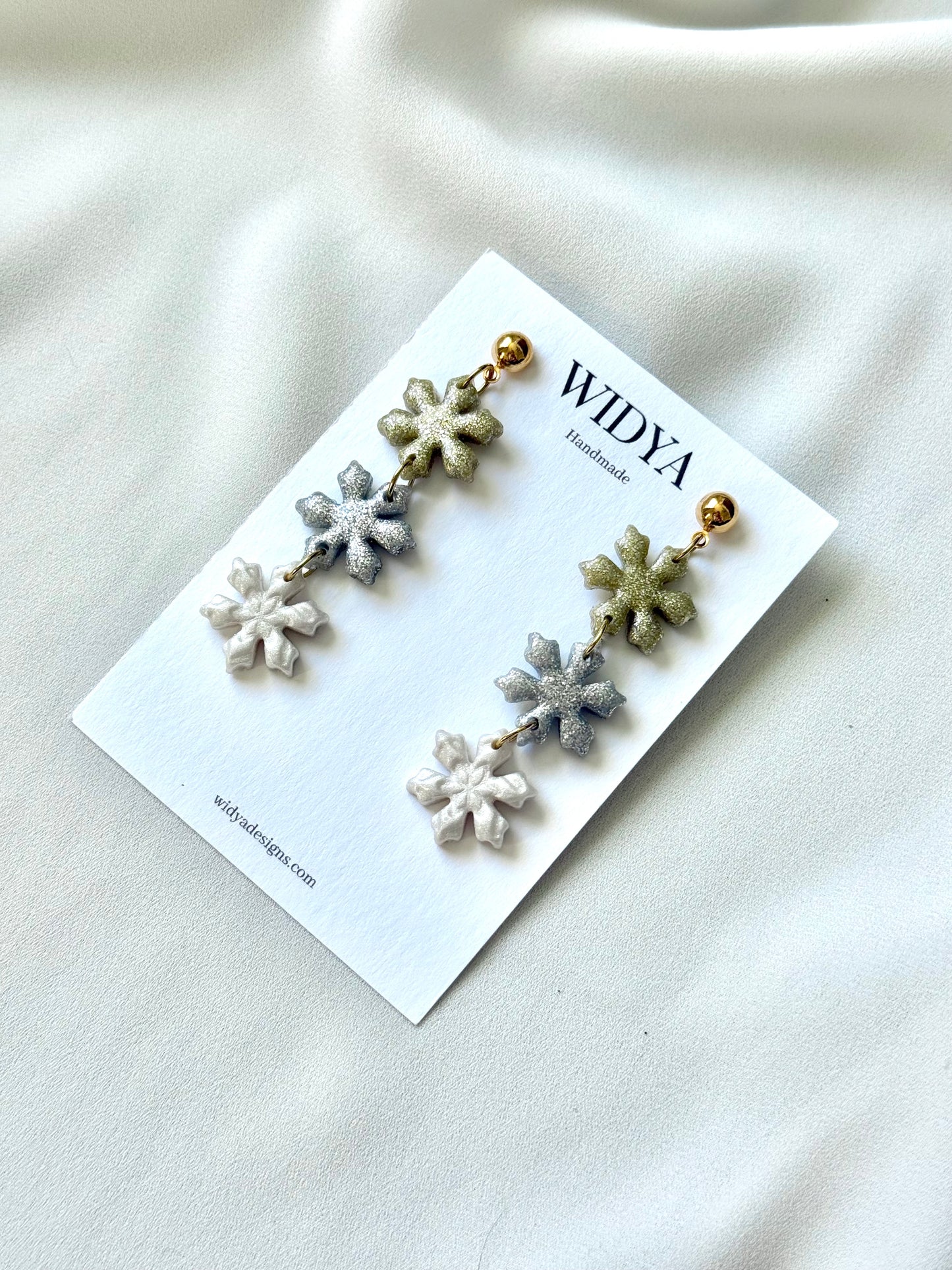 3-Color Snowflake Earrings