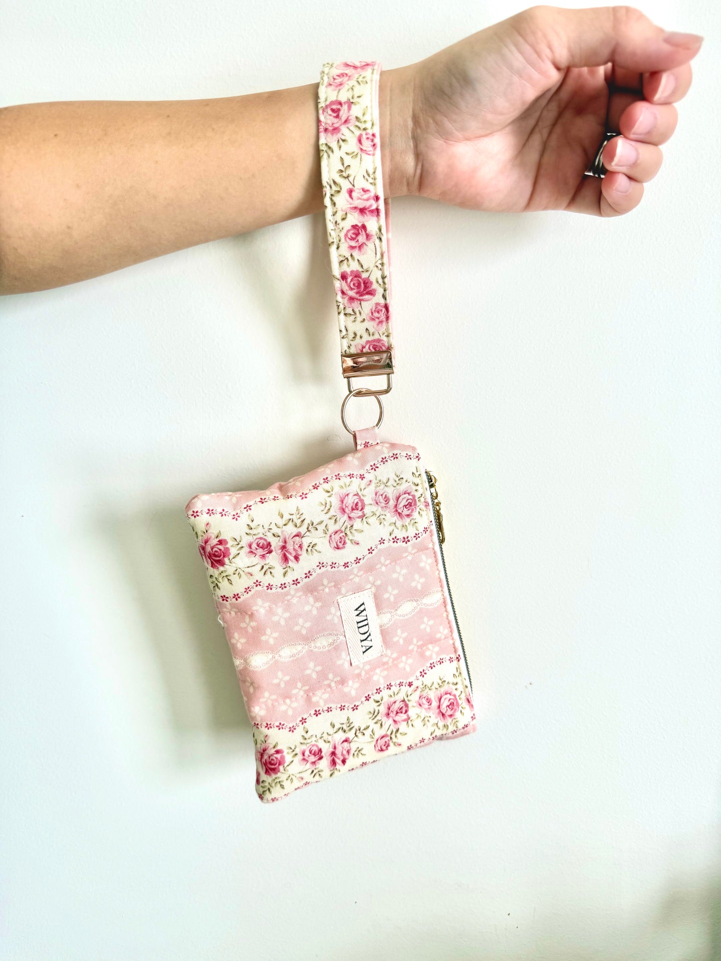 Vintage Pink Rose Small Pouch