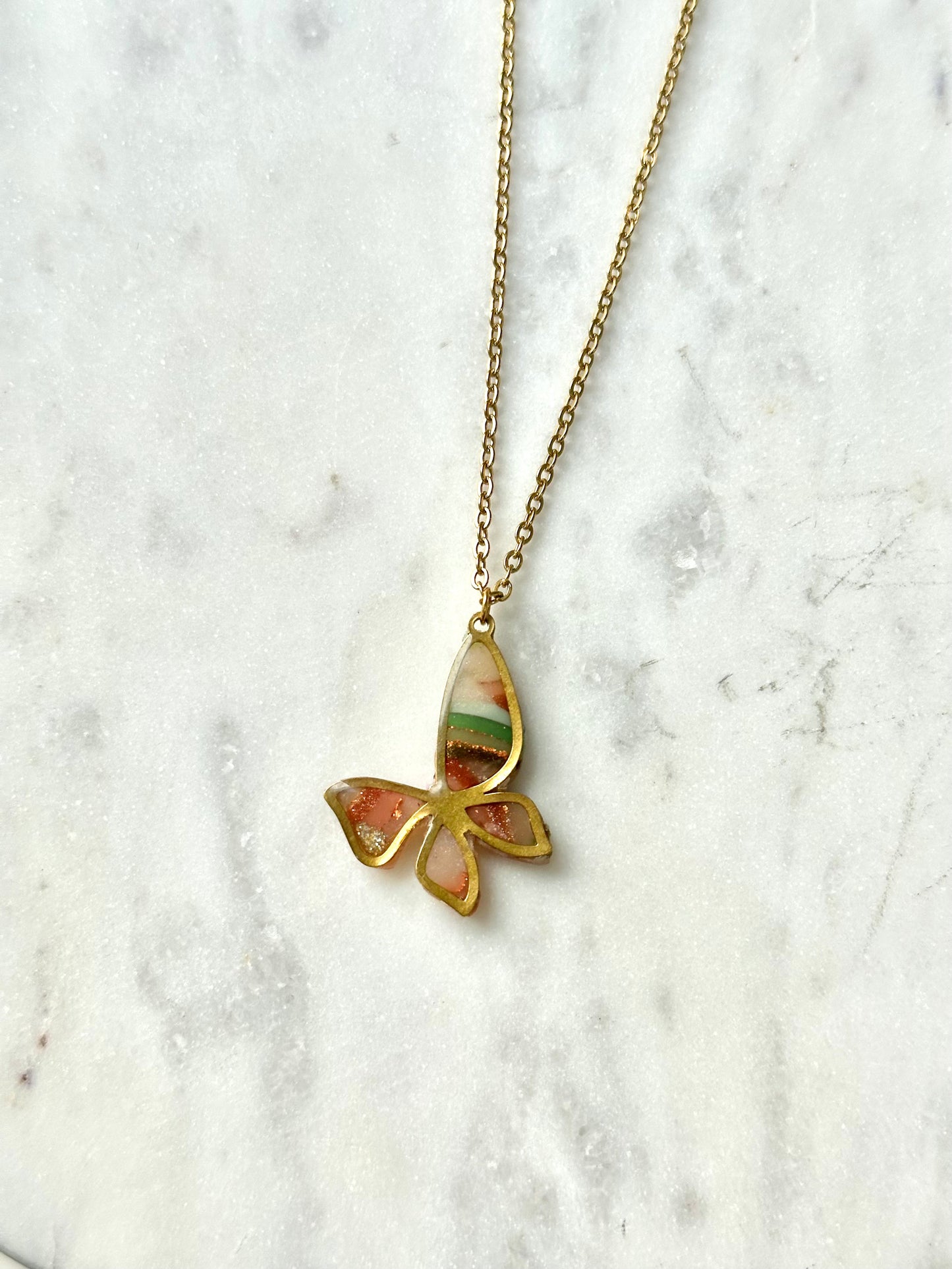 Agate Necklace - Butterfly