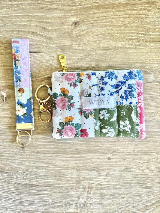 Floral Patchwork Keychain Wallet