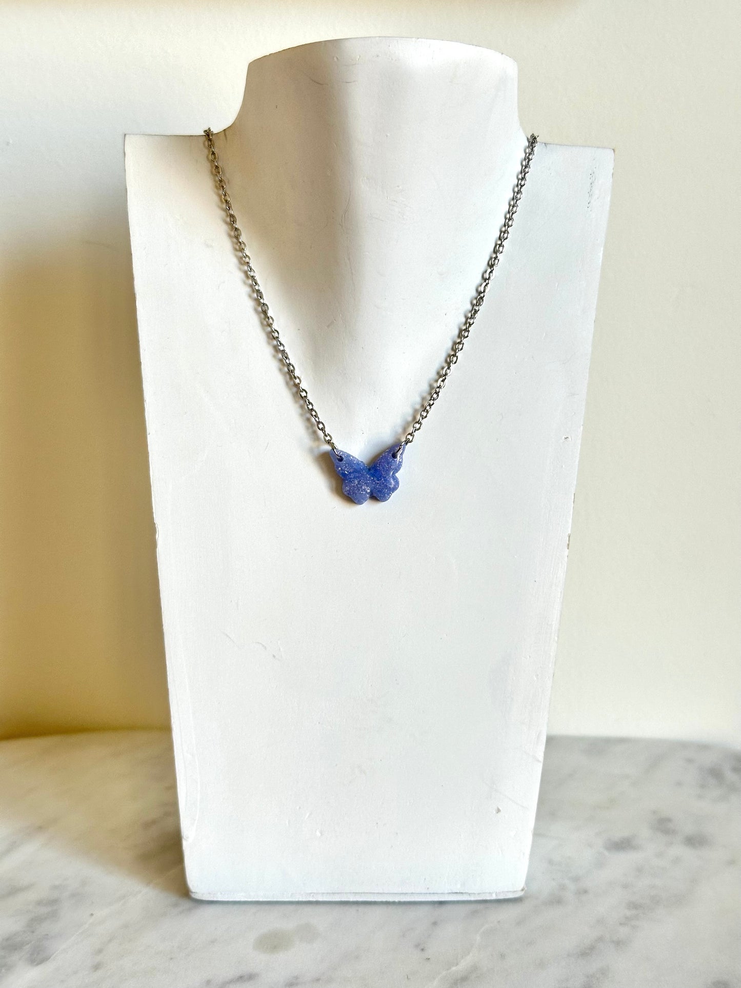 Lapis Lazuli Necklace - Dainty Butterfly