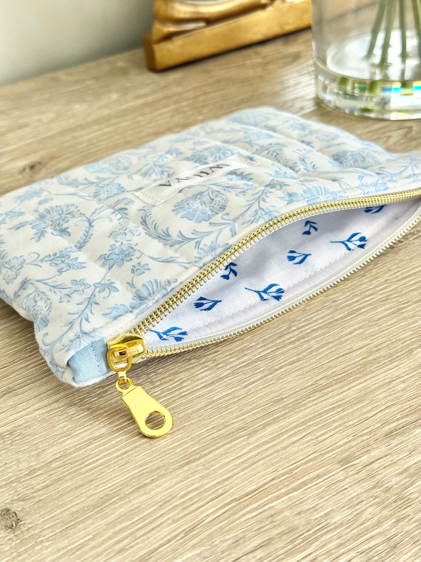 Blue Chinoiserie Zipper Pouch