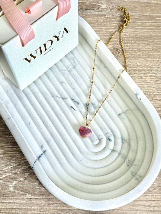 Rose Quartz Necklace - Heart