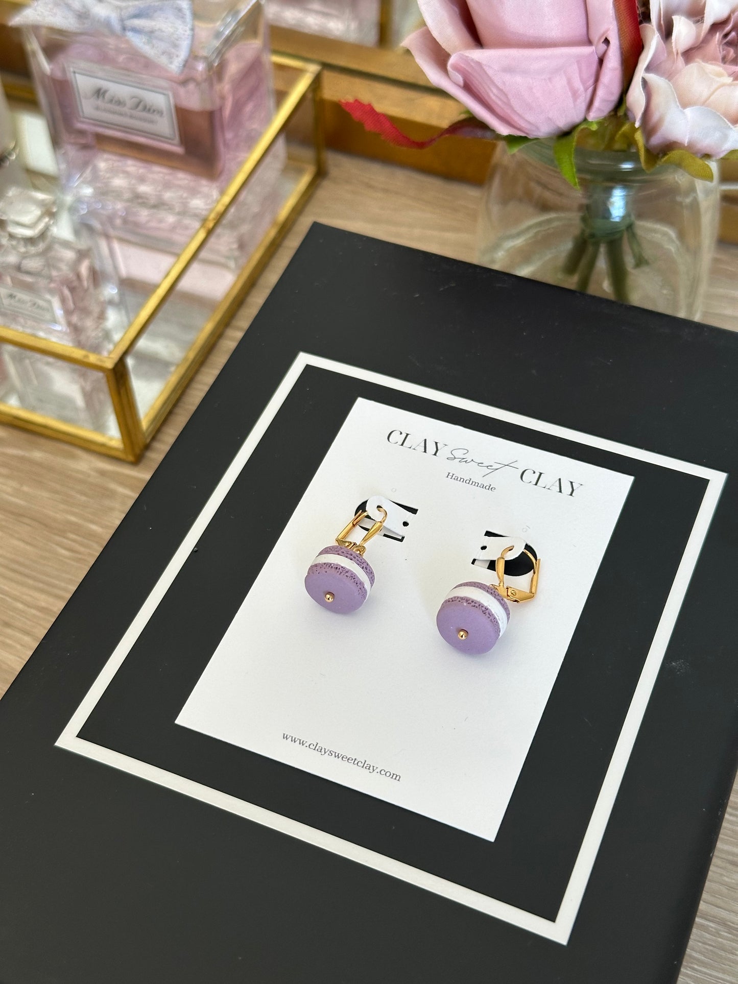 Macaron Earrings - Lavender