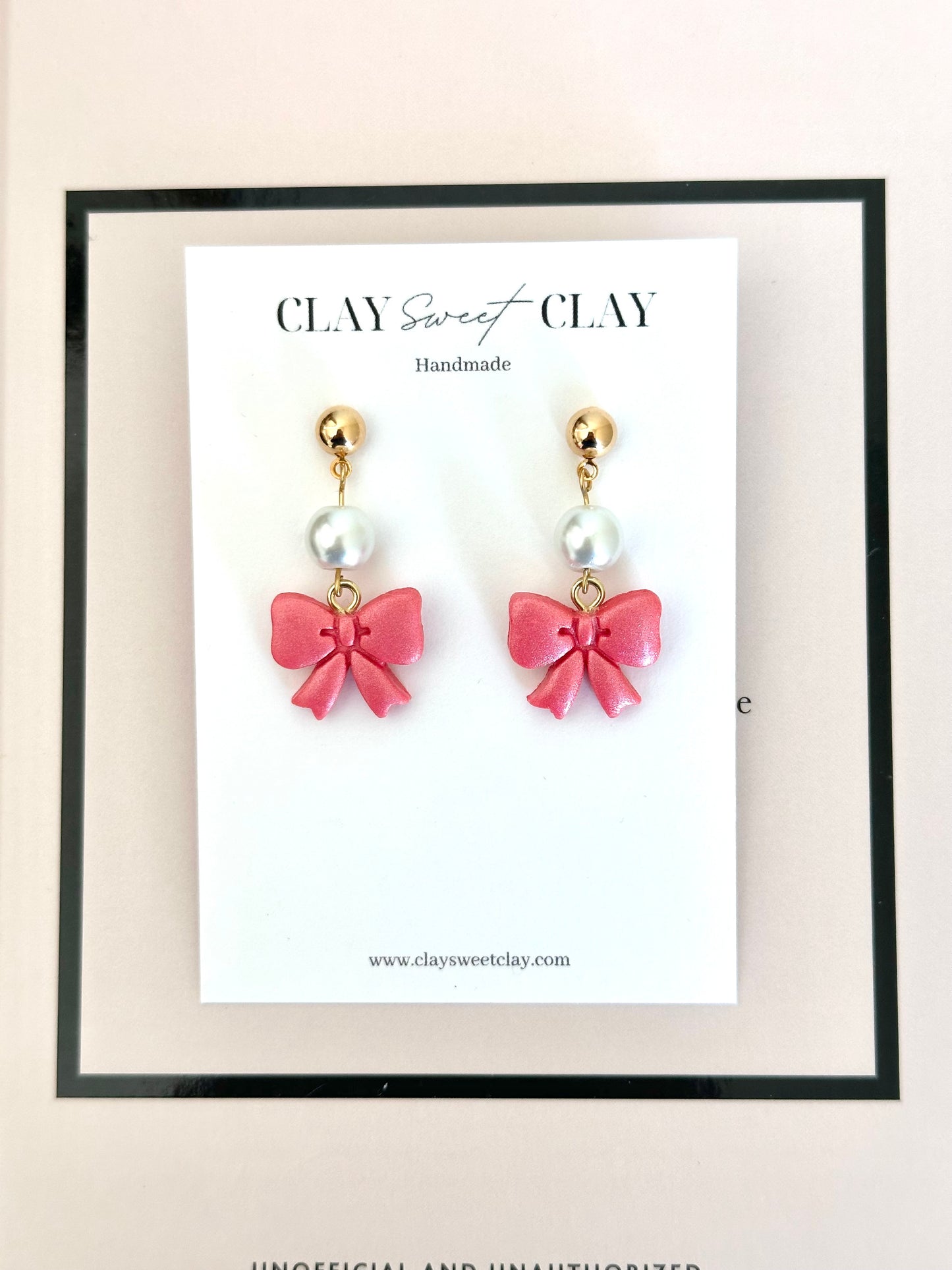 Coquette Bow Earrings - Blush Pink