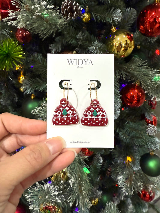 Festive Winter Beanie Earrings