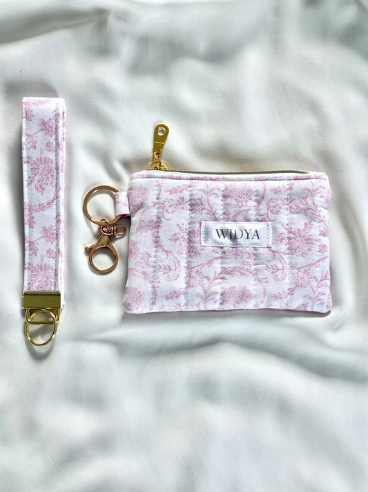 Pink Chinoiserie Keychain Wallet