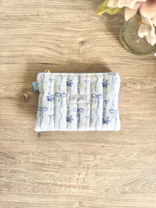 Blue Bow Garland Small Pouch