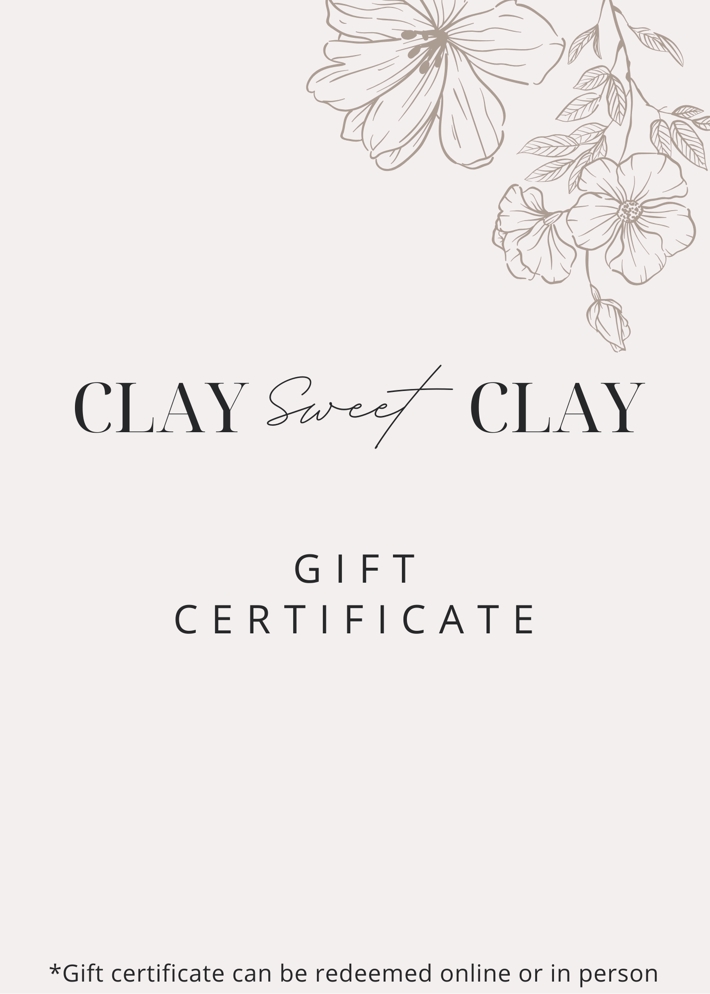 Clay Sweet Clay Gift Certificate