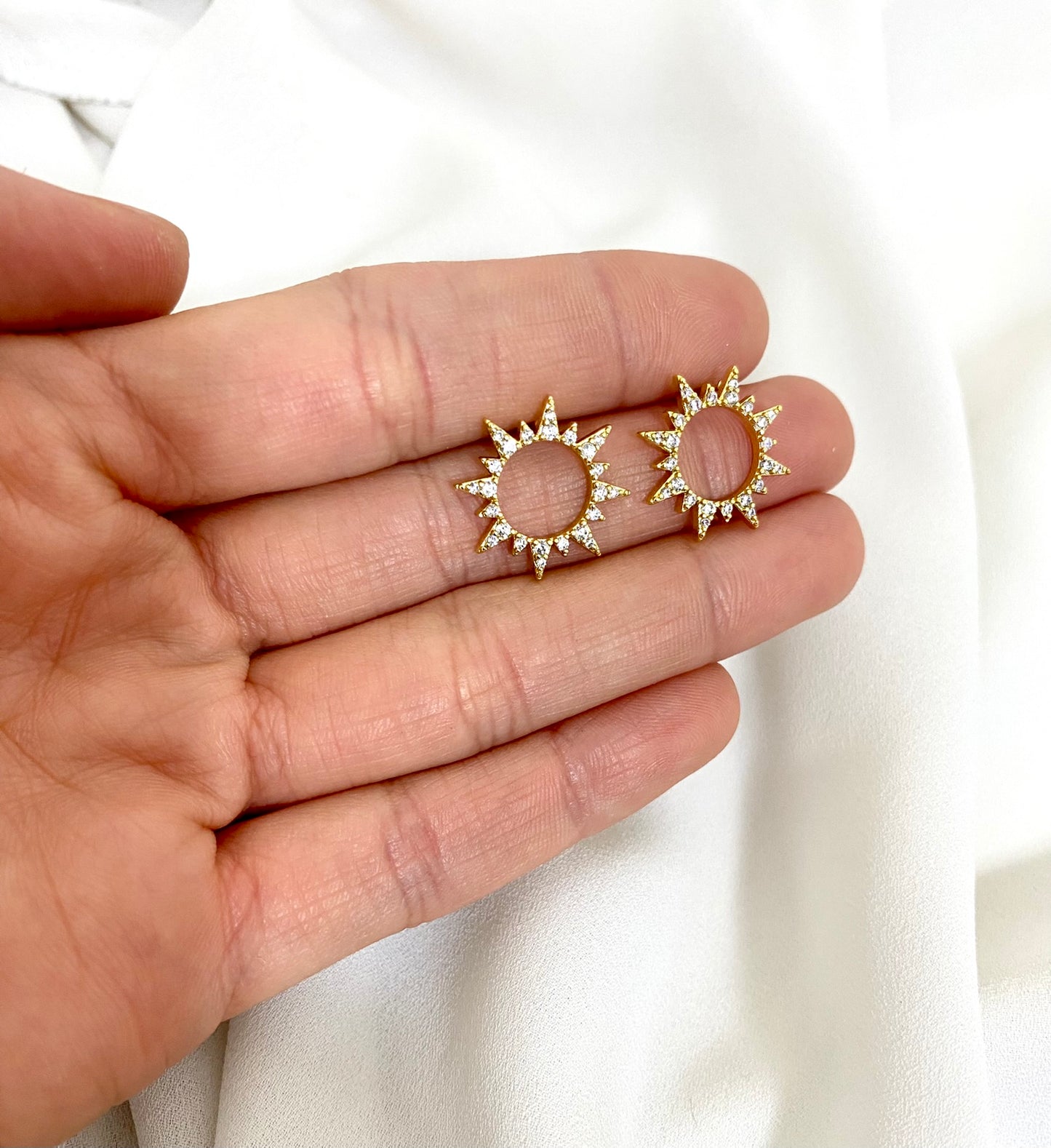 Sunrays Gold Stud Earrings