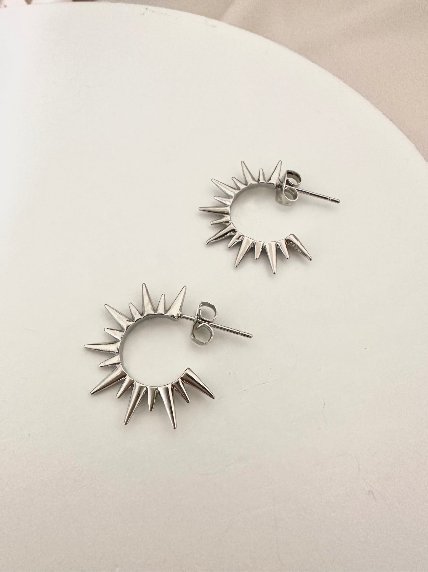 Silver Spike Earrings